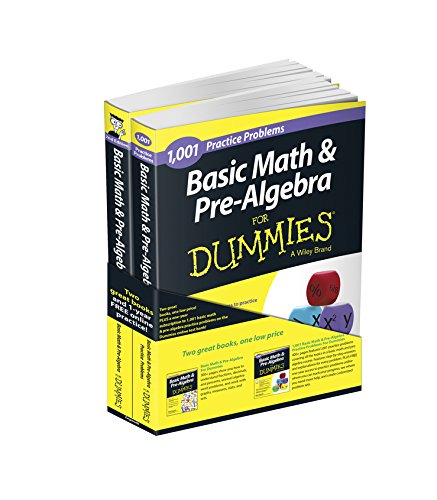 Basic Math and Pre-Algebra: Learn and Practice 2 Book Bundle with 1 Year Online Access (For Dummies Series) by Mark Zegarelli