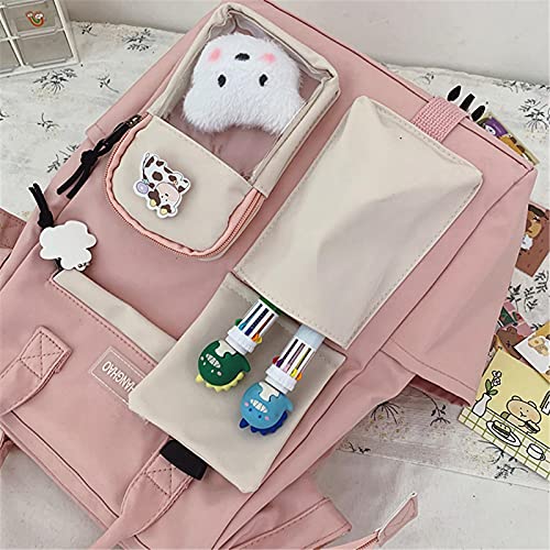 Kawaii Backpack Fashion Waterproof With Kawaii Pin and Accessories Nylon Women Backpack Travel Rucksack for School for Teenage Girl