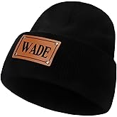 Custom Toddler Baby Beanies, Mama Mini Matching Hats, Leather Patch Baby Knit Hats, Winter Beanies for Infant, Kids Adults