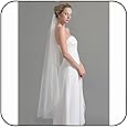 Latious 1 Tier Bride Wedding Veils Fingertip Bridal Veil Tulle Veils with Comb for Brides and Women