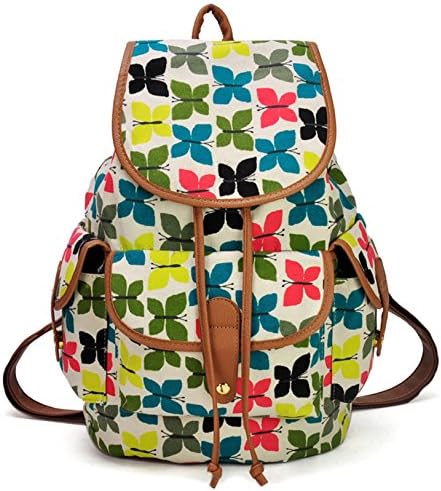 Fashion Lightweight Canvas Butterfly Pattern School Backpack