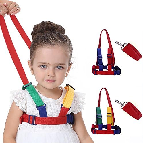 SCWYF Baby Safety Harness Belt, Kid Keeper for Walking, Chest Sizes Adjustable Used for 1-7 olds Toddler (2-Packs)