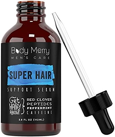 Body Merry Super Hair Support Serum For Men With Peptides + Red Clover + Caffeine + Peppermint - 3.8 Oz