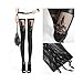 Zacoo Women's Faux PU Leather Punky Leggings Size M Black