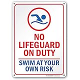 No Lifeguard on Duty Sign - Swim at Your Own Risk - 10