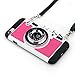 iPhone 5/5S/SE Camera case,Guojia® 3D Cute Design Silicone Cover with Long Strap Rope,Cool Phone Protector for iPhone 5/5S/SE-Rose Red