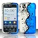 [E]for Pantech Flex P8010 (At&t) Rubberized Design Cover - Blue Vines