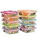 Bento Lunch Boxes,3-Compartment Meal Prep Containers with Lids,Food Storage Containers,10 Pack BPA Free Food Lunch box,Leak Proof,Reusable,Stackable,Microwave,Freezer and Dishwasher Safe