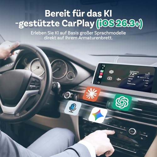 OTTOCAST Mini Core 2-in-1 Wireless CarPlay & Android Car Adapter, Micro Mini Cube Wireless Car Dongle with Smart Switch Button, Wi-Fi 6 & Bluetooth 5.4, Automatic Connection for 98% of Vehicles