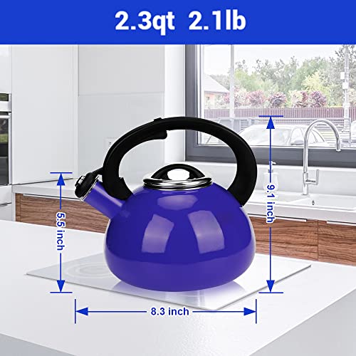 Whistling Tea Kettle, AIDEA 2.3 Quart EnamelonSteel Tea Kettle
