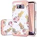 Galaxy S8 Plus Case,Fingic Flower Pineapple Pattern Thin Case Hybrid Hard Back&Soft Silicone Raised Edge Ultra-Thin Shock Absorption Protective Cover for Samsung Galaxy S8+6.2'',Flower Pineapple/Rold