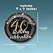 Juvale Paper Plates 40th Birthday Party - 9 in Black Gold Star Design - Disposable 80 Count - Sturdy 350g Paper for Events & Gatherings