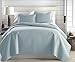Southshore Fine Living, Inc. Quilts, Queen Size with 2 Pillow Shams, Full Bedding Set, Stain & Pet Hair Resistant Bedding, Quilt Coverlet Queen Size/Full Bedspread with 2 Pillow Shams, Sky Blue