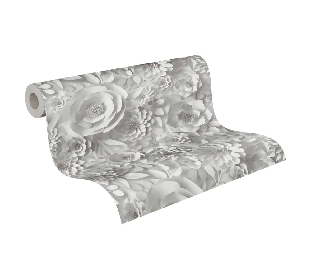 A.S. Création PintWalls 387181 Non-Woven Wallpaper 3D Effect Floral 10.05 x 0.53 m Made in Germany