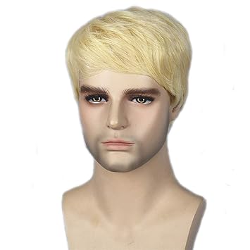 Aimole Short Synthetic Wigs Gold Blond Hair Men Wig Amazon In Beauty
