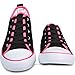 Twisted Women's KIX Lo-Top Canvas Pop Color Border Lace Up Fashion Sneakers - Black/Pink, Size 9