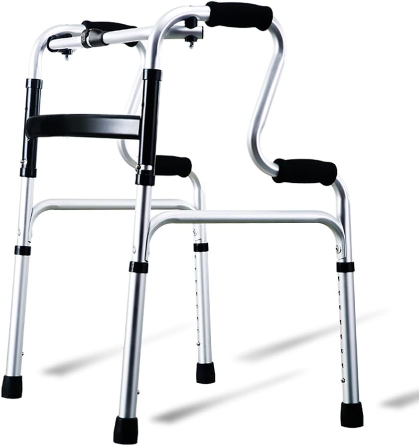 MEIDUO Walking Frame With Wheels Healthcare Folding Lightweight Aluminium Walking Frame Crutches (Color : E)