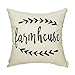 Fjfz Rustic Farmhouse Vine Olive Branch Retro Country Style Gift Farm Décor Seasonal Decoration Cotton Linen Home Decorative Throw Pillow Case Cushion Cover for Sofa Couch, 18