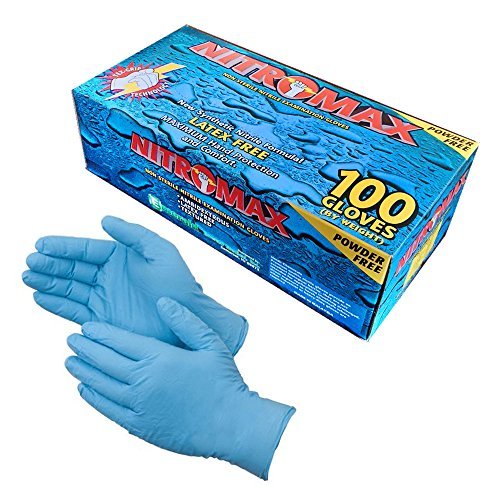 Disposable Gloves, 5 mil thick, Tear Resistant, Latex Free, Nitrile, Powder Free, Large, 100 count