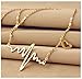 Zittop New Women EKG Necklace Heartbeat Rhythm with Love Heart Shaped (Gold) Product Name