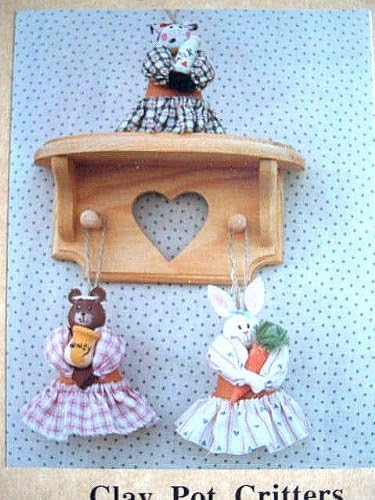AMONG COUNTRY FRIENDS Clay Pot Critters Pattern 146 - 5" Tall Cow, Bear and Rabbit from Designed by Connie Sherlock