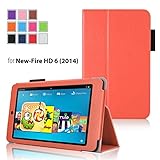 Case for Fire HD 6 - Elsse Premium Folio Case with Stand for Fire HD 6 (Oct, 2014 Release) - Orange