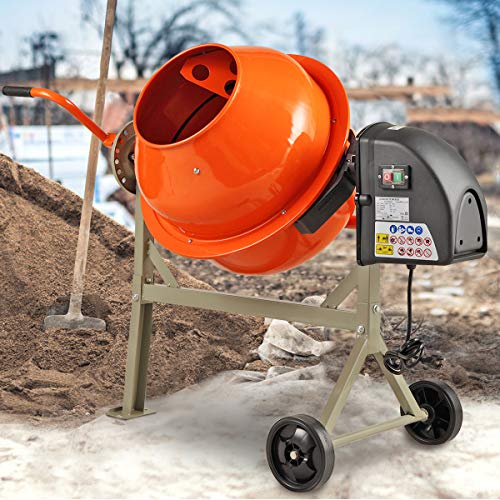 Sandinrayli 1/2 HP 2.2 Cu FT Portable Electric Concrete Cement Mixer Barrow Machine Mixing mortar - Thumbnail 2