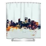 Pixels Shower Curtain (74" x 71") "Sacramento California Skyline"
