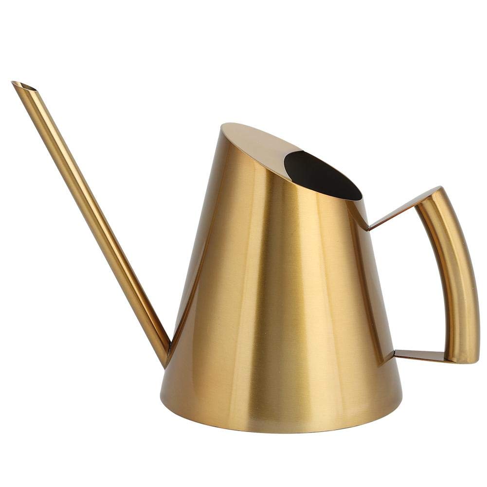 Stainless Steel Long-Spout Watering Can, Golden Gardening Watering Can, Domestic Large, Medium and Small Watering Can, Suitable for Indoor and Outdoor Use, Copper Color(large)