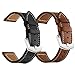 LDFAS Galaxy Watch 45mm/46mm Bands, Genuine Leather 22mm Watch Strap with Silver Buckle Compatible for Samsung Galaxy Watch 3 45mm/46mm, Gear S3 Frontier/Classic Smartwatch Brown+Black (2 Pack)