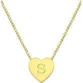 YL Initial Necklace 925 Sterling Silver Heart Letter Pendant A-Z Alphabet Cubic Zirconia Jewelry for Women