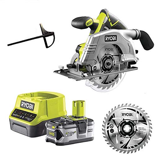 Ryobi 18V ONE+ Akku Handkreissäge R18CS-0 Set - inkl. 4,0 Ah Lithium-Ionen-Akku, Schnellladegerät, Parallelanschlag und…