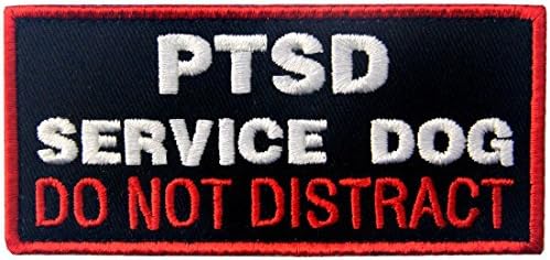 Service Dog Patch Vests/Harnesses PTSD Do Not Distract Applique Embroidered Fastener Hook & Loop Emblem