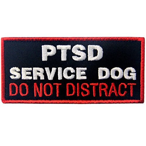 Service Dog Patch Vests/Harnesses PTSD Do Not Distract Applique Embroidered Fastener Hook & Loop Emblem