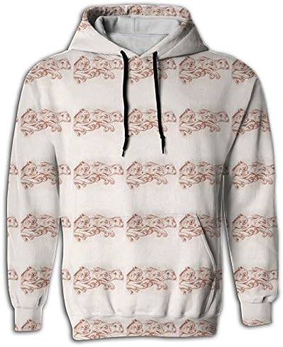 Cooly9a Running Cats In Art Men's Funny Fashion Hooded Sweatshirt With Kangaroo Pocket