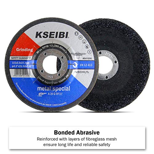 KSEIBI 651006 Grinding Wheels 10Pack, Aluminum Oxide Discs for Metal