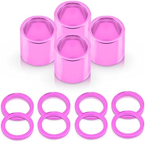 Supafly Skate Company Metal 8-Piece Speed Washer and 4-Piece Spacers for Hardware Skateboard and Downhill Longboards, Pink