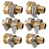OurRich Garden Hose Connector Alu Hose Mender with Stainless Steel Clamp 5/8" 2Sets