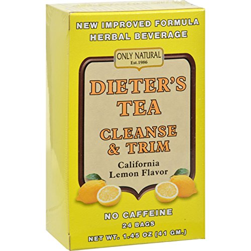 Only Natural Cleansing Diet Tea - Lemon Flavor - 24 Bags - No Caffeine - May result in healthy weight loss