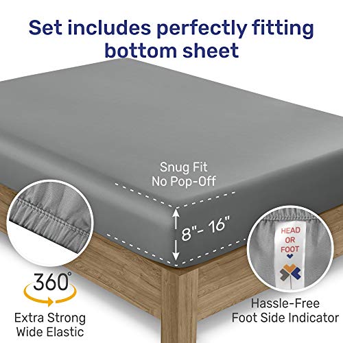 California Design Den Slate Gray Sheets SplitKing Size 400 Thread