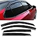 Tape on Outside Mount Window Visors Compatible with 2018-2024 Toyota Camry, Acrylic Unpainted Air Deflector Sun Rain Guard 4pc by IKON MOTORSPORTS, 2019 2020