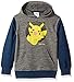 Pokemon Big Boys' Pikachu Pullover Hoodie, grey/blue, Small-10