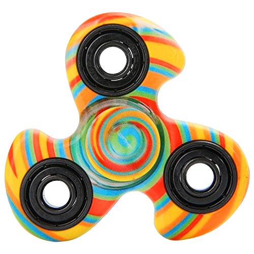 Best Time Spin Tri-Spinner Fidget Toys Figit Hand Spinners Camouflage Multi Color with Hybrid Ceramic Bearing, EDC Focus Toy for Boys Girls Birthday Gifts Party Supplies (Lollipop)