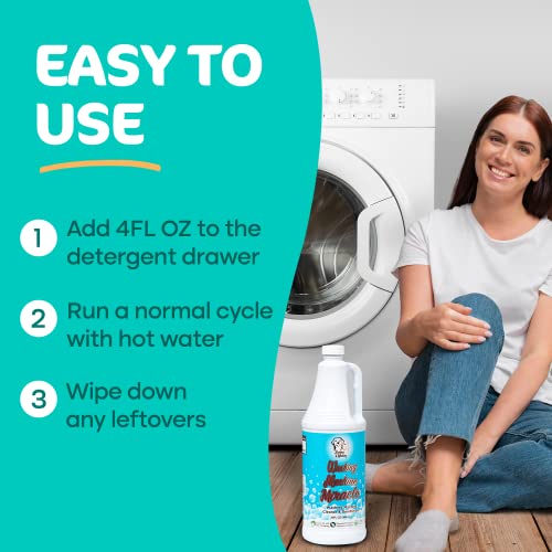 SUNNY & HONEY LIQUID WASHING MACHINE CLEANER & DEODORIZER – TOP & FRONT LOAD WASHER CLEANER – 32 FL OZ WASHING MACHINE DEODORIZER