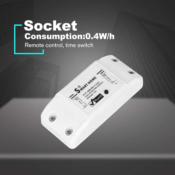 RHNE Interruptor Inteligente WiFi Temporizador de Interruptor Universal para la aplicacin Smart Life Alexa Google Home Blanco