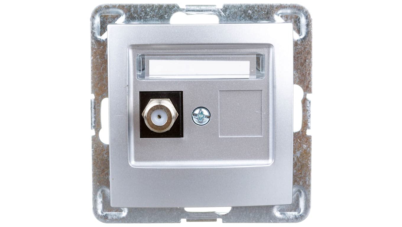 Ospel GPA-1YF/m/18 Socket Silver IP20, 71 mm 38 mm 71 mm 52 g