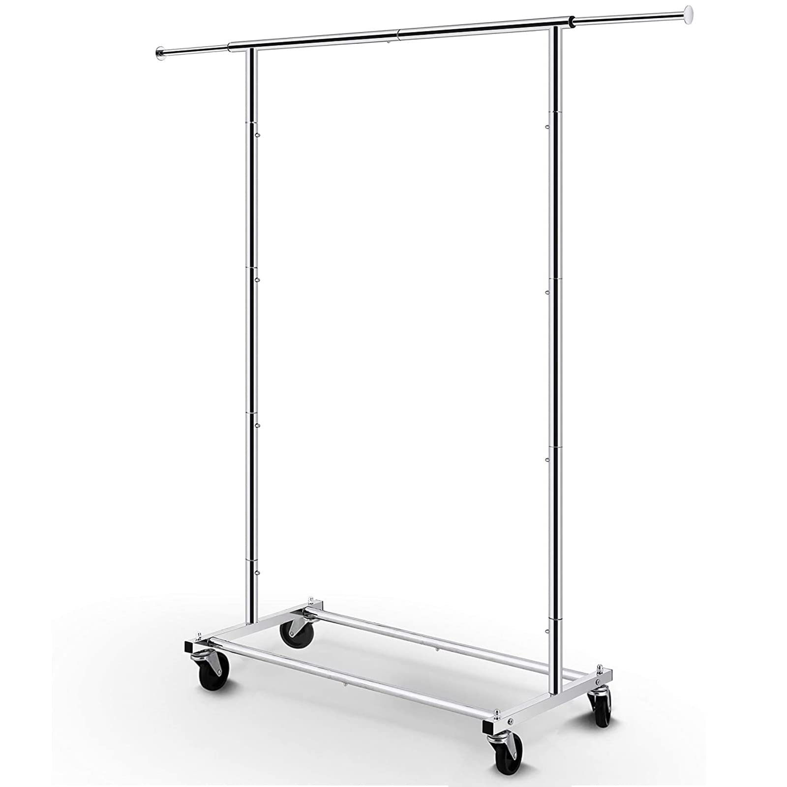 Photo 1 of **MISSING ASSEMBLY PIECES** Simple Trending Standard Rod Clothing Garment Rack, Rolling Clothes Organizer on Wheels for Hanging Clothes, Chrome