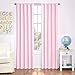 ECLIPSE Blackout Thermal Rod Pocket Window Curtain for Bedroom or Nursery (1 Panel) Pink 42 in x 63 in