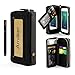 iPhone 7 Plus Case,Premium Double Zipper PC Leather Wallet Case Cover With Detachable Magnetic Hard Case (Black for iPhone 7 Plus(5.5inch))