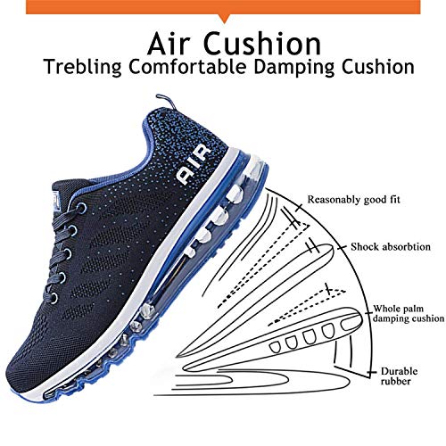 UPSOLO Mens Fitness Cross Trainer Shoes Trail Running Walking Casual Air Cushion Footwear Breathable Jogging Outdoor Sports Tennis Sneakers(833 Blue 41)